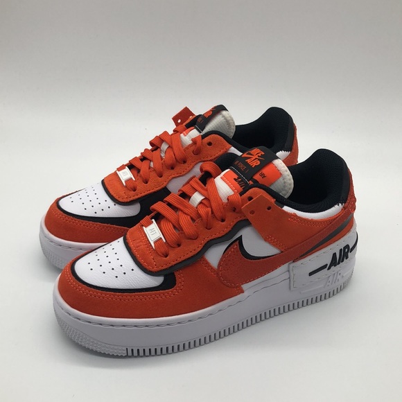 Women’s Nike Air Force 1 Shadow Rush Orange Black White Sneakers DQ8586-800 NWOB - Picture 4 of 5